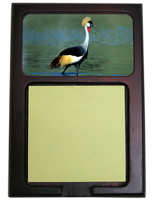 Crowned Crane Wooden Sticky Note Holder