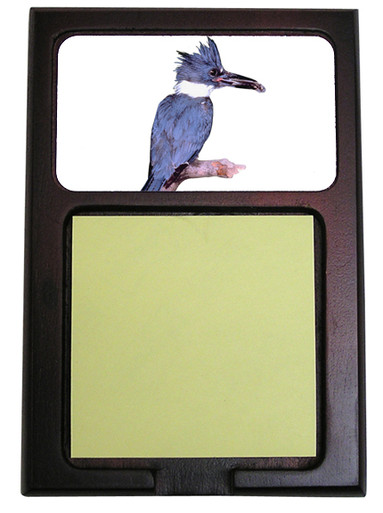 Belted Kingfisher Wooden Sticky Note Holder