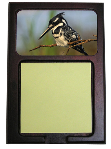 Pied Kingfisher Wooden Sticky Note Holder