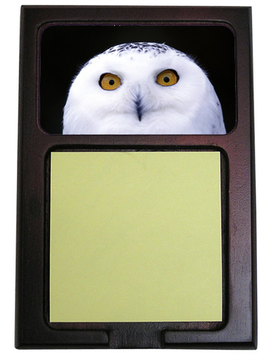 White Owl Wooden Sticky Note Holder