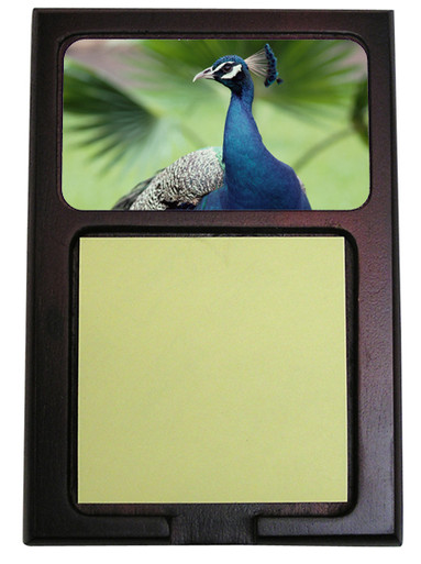 Peacock Wooden Sticky Note Holder