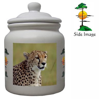 Cheetah Ceramic Color Cookie Jar