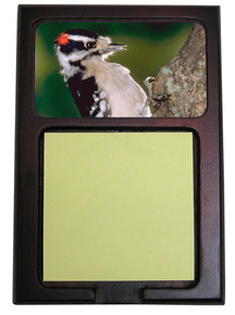 Downey Woodpecker Wooden Sticky Note Holder