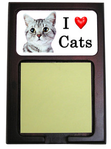 American Shorthair Cat Wood Sticky Note Holder