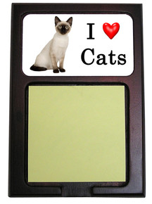 Siamese Cat Wood Sticky Note Holder