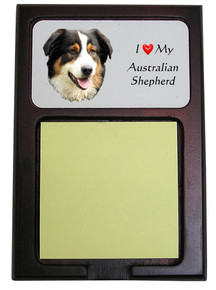 Australian Shepherd Wooden Sticky Note Holder