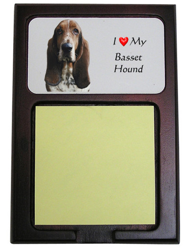 Basset Hound Wooden Sticky Note Holder