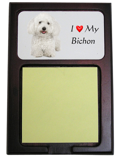 Bichon Wooden Sticky Note Holder