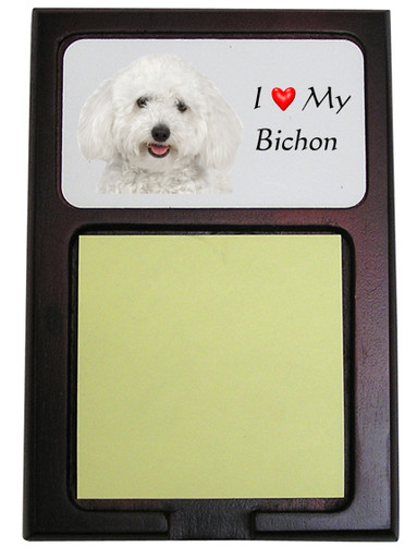Bichon Wooden Sticky Note Holder