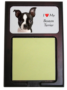 Boston Terrier Wooden Sticky Note Holder