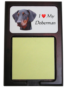 Doberman Wooden Sticky Note Holder