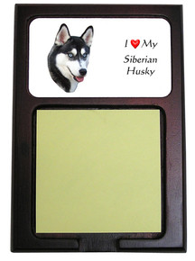 Siberian Husky Wooden Sticky Note Holder