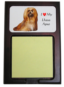 Lhasa Apso Wooden Sticky Note Holder