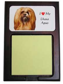 Lhasa Apso Wooden Sticky Note Holder