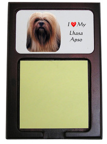 Lhasa Apso Wooden Sticky Note Holder