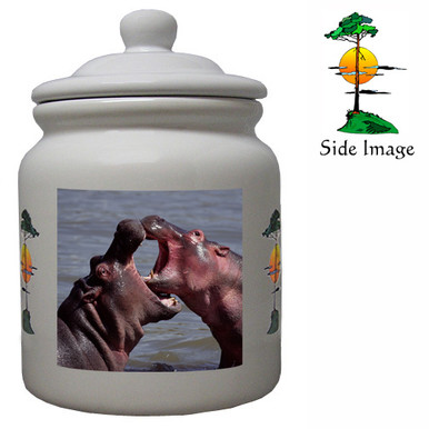 Hippo Ceramic Color Cookie Jar
