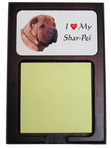 Shar-Pei Wooden Sticky Note Holder