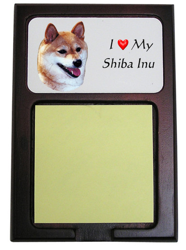 Shiba Inu Wooden Sticky Note Holder
