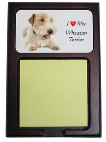 Soft Coated Wheaten Terrier Wooden Sticky Note Holder