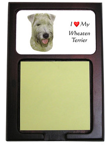 Soft Coated Wheaten Terrier Wooden Sticky Note Holder