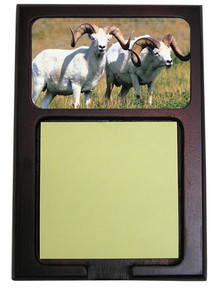 Big Horned Sheep Wooden Sticky Note Holder