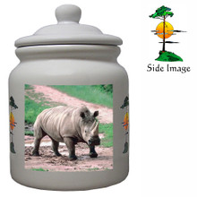 Rhino Ceramic Color Cookie Jar
