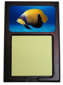 Blue Girdled Angelfish Wooden Sticky Note Holder