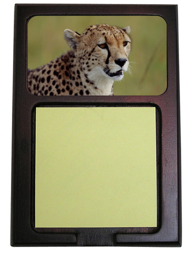 Cheetah Wooden Sticky Note Holder