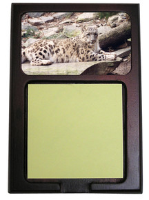 Snow Leopard Wooden Sticky Note Holder