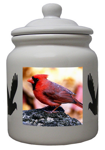 Cardinal Ceramic Color Cookie Jar