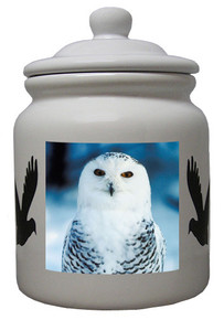 White Owl Ceramic Color Cookie Jar