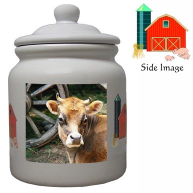 Cow Ceramic Color Cookie Jar