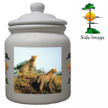 Cheetah Ceramic Color Cookie Jar