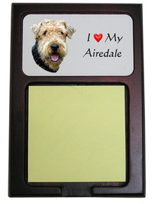 Airedale Wooden Sticky Note Holder