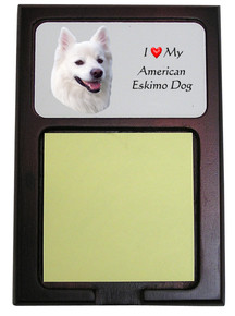 American Eskimo Dog Wooden Sticky Note Holder