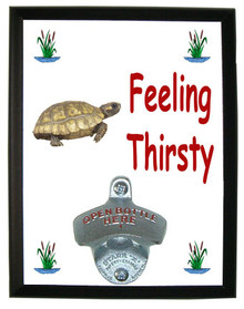 Turtle Feeling Thirsty Bottle Opener Plaque