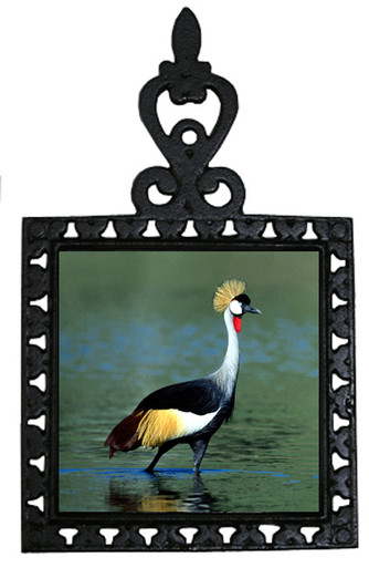 Crowned Crane Iron Trivet