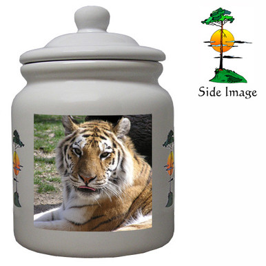 Tiger Ceramic Color Cookie Jar