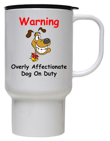 Affectionate Dog On Duty: Travel Mug