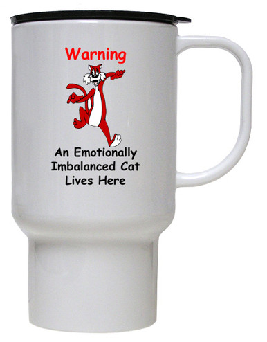Emotionally Imbalanced Cat: Travel Mug