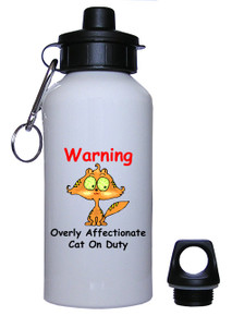 Affectionate Cat On Duty: Water Bottle