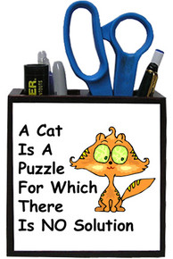 Cat Is A Puzzle: Pencil Holder