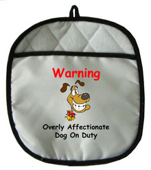 Affectionate Dog On Duty: Pot Holder