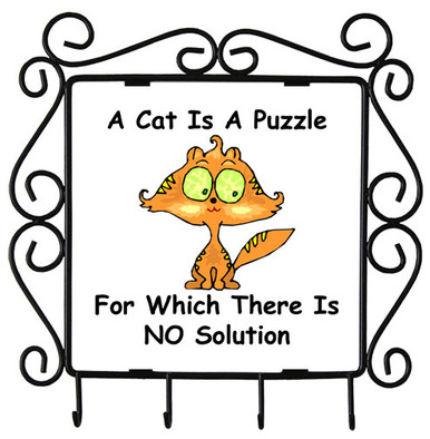 Cat Is A Puzzle: Metal Key Holder
