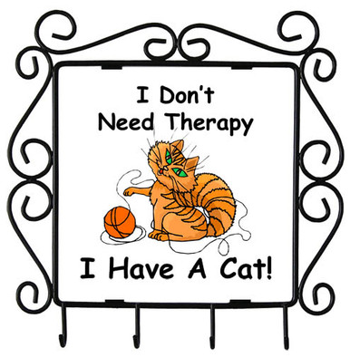 I Don't Need Therapy Cat: Metal Key Holder
