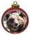 Bear Ceramic Red Drum Christmas Ornament