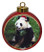 Panda Bear Ceramic Red Drum Christmas Ornament