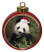 Panda Bear Ceramic Red Drum Christmas Ornament