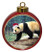 Panda Bear Ceramic Red Drum Christmas Ornament