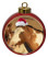 Horse Ceramic Red Drum Christmas Ornament